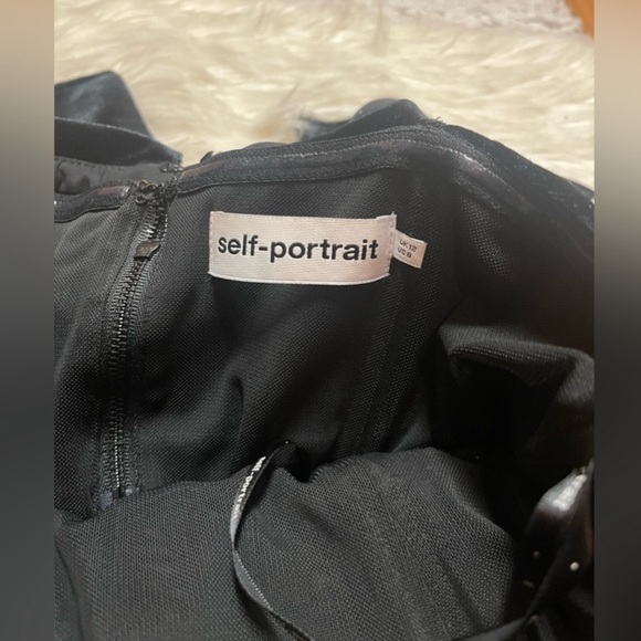 SELF-PORTRAIT Off-The-Shoulder Velvet Mini Dress - Picture 7 of 8